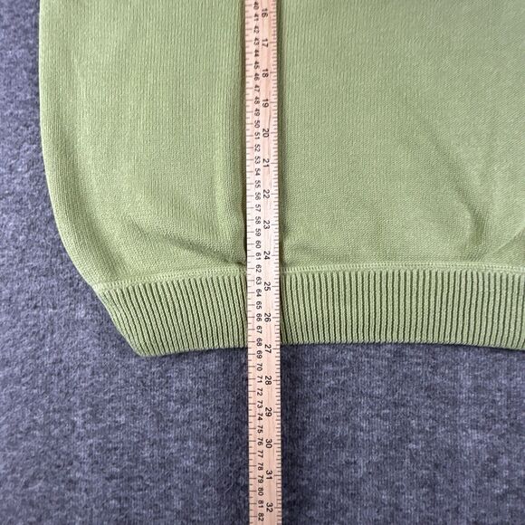 VTG Eddie Bauer Sweater Mens Sz L Light Green 1/4 Zip 100% Cotton Pullover Y2K - Picture 7 of 7